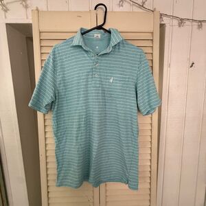johnnie-O Aqua Striped Polo Shirt